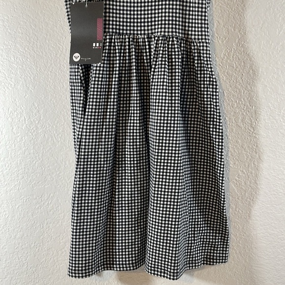 ROXY Black & White Gingham Mini Dress Size XS NEW - Picture 7 of 9
